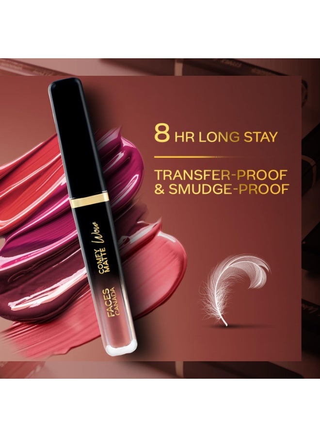 FACESCANADA Comfy Matte Wow Liquid Lipstick - Magnetic 11, 3.8ml | One Swipe Application | Highly Pigmented | Comfortable Wear | Glides Smoothly | Long Lasting | Transferproof - Image 4